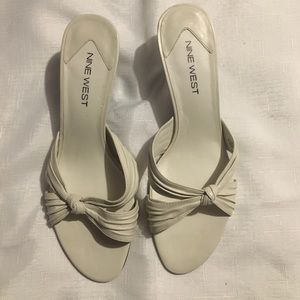 Nine West White Leather Sandal